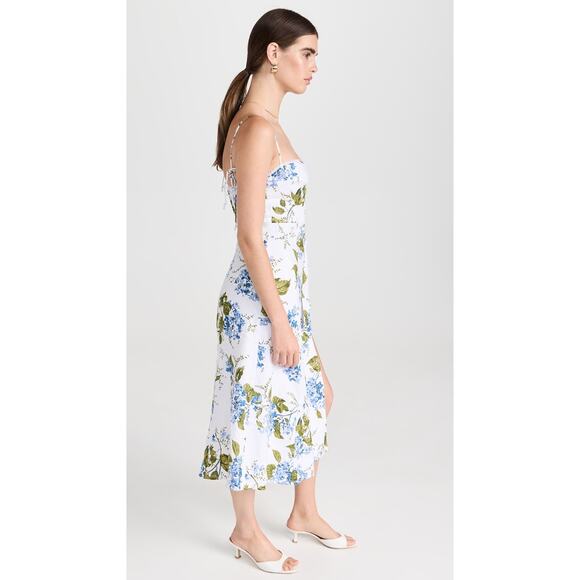 REFORMATION 'Keiryn' Linen Maxi Dress in Riviera Blue White Print US 12 NWT $278 - Picture 6 of 16